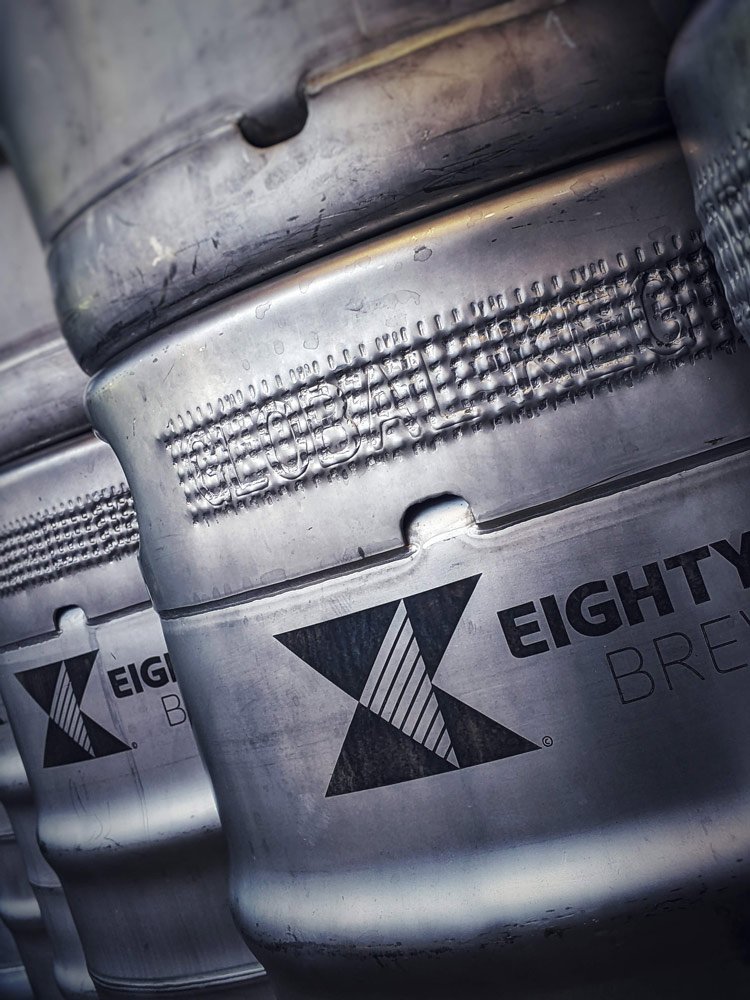 Kegs at Eighty-Three Brewery in Akron, Ohio